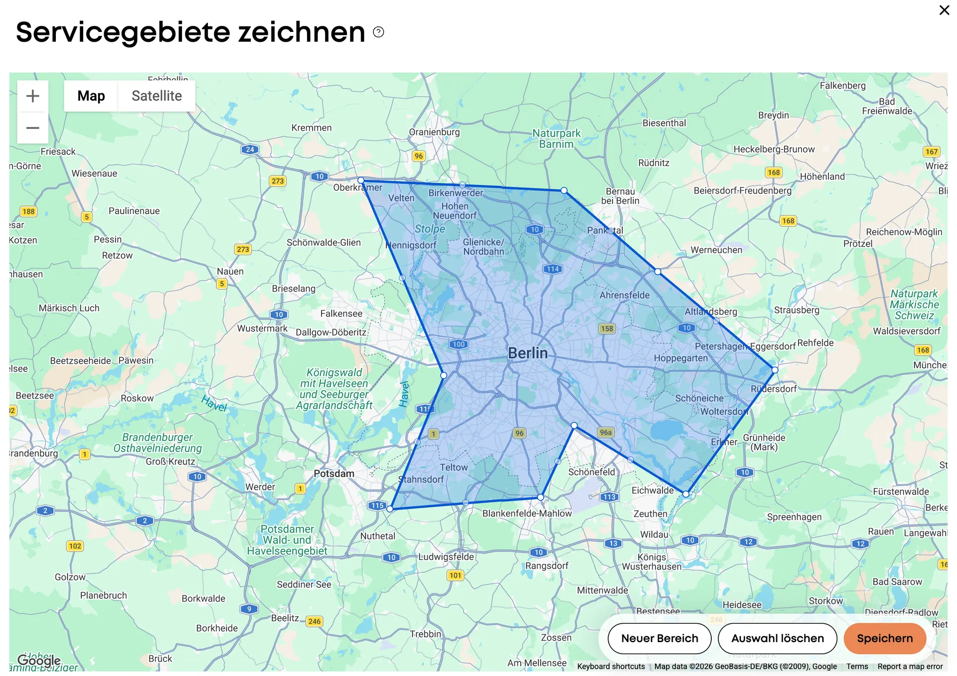 Draw Service Areas — pick exactly where you want leads on a map